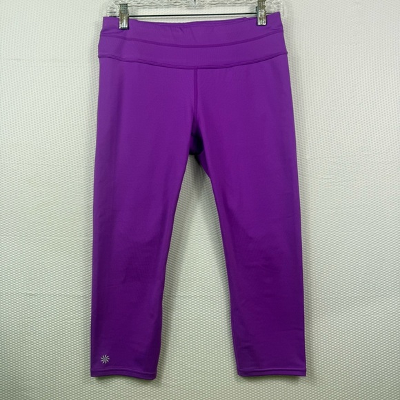 Athleta Vibrant Purple Sonar Woman’s Capri Leggings Size Medium - Picture 1 of 9